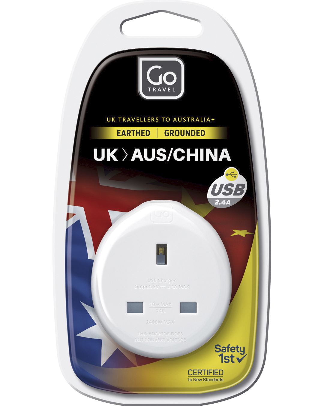 UK-AUS/China Adaptor + USB-A