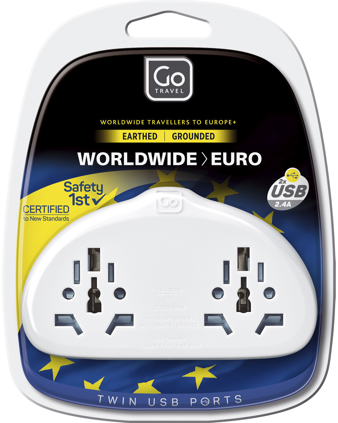 World-EU Adaptor Duo + USB-A