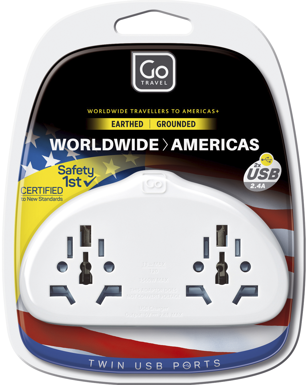 World-USA Adaptor Duo + USB-A