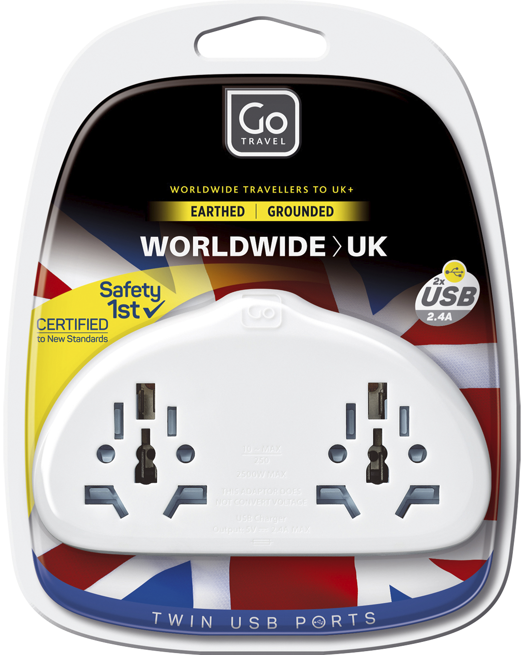 World-UK Adaptor Duo + USB-A